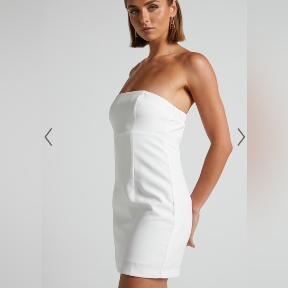 ShowPo Sharmiel Removable Straps Mini Dress in Ivory - Picture 4 of 10